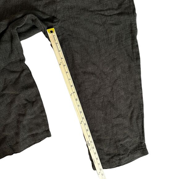 Eileen Fisher Green Linen & Rayon Straight Cropped Lightweight Pants Size S - Picture 4 of 8